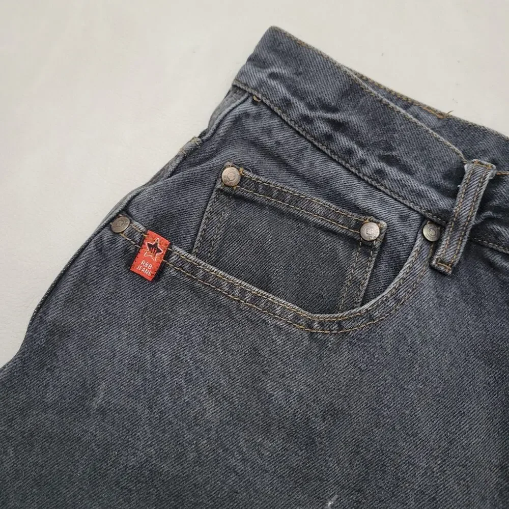 Vintage R&B Jeans 32x32 Baggy Wide Leg Carpenter Denim Y2K 90s Skate Grunge